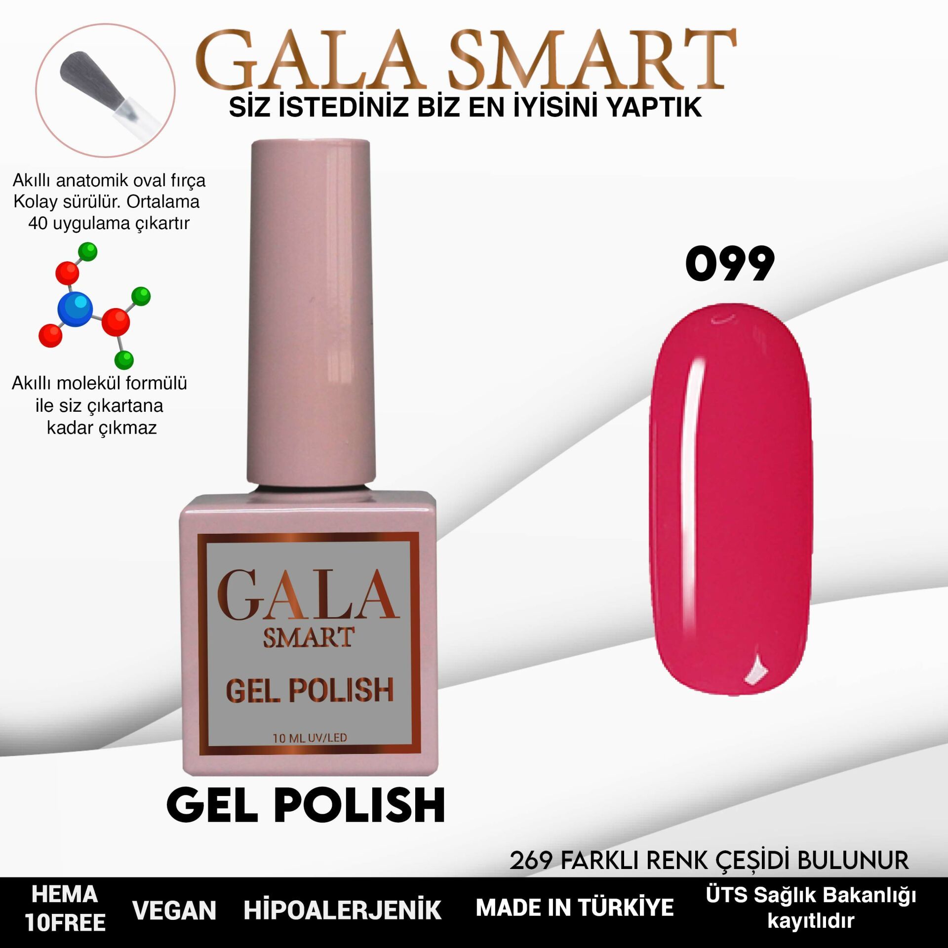 No: 099 Gala Smart Classic Seri Kalıcı Oje 10 ml
