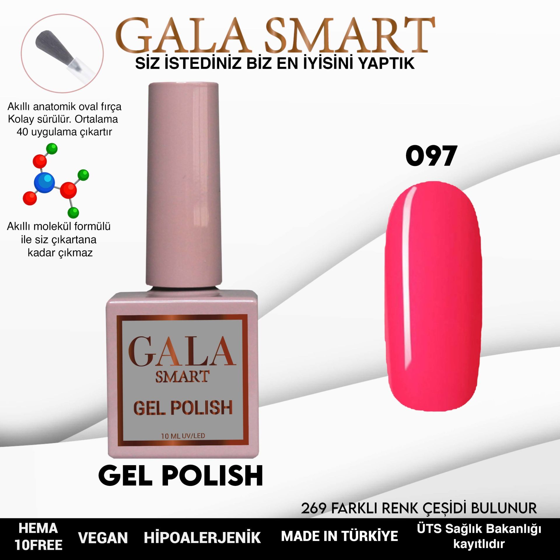 No: 097 Gala Smart Classic Seri Kalıcı Oje 10 ml