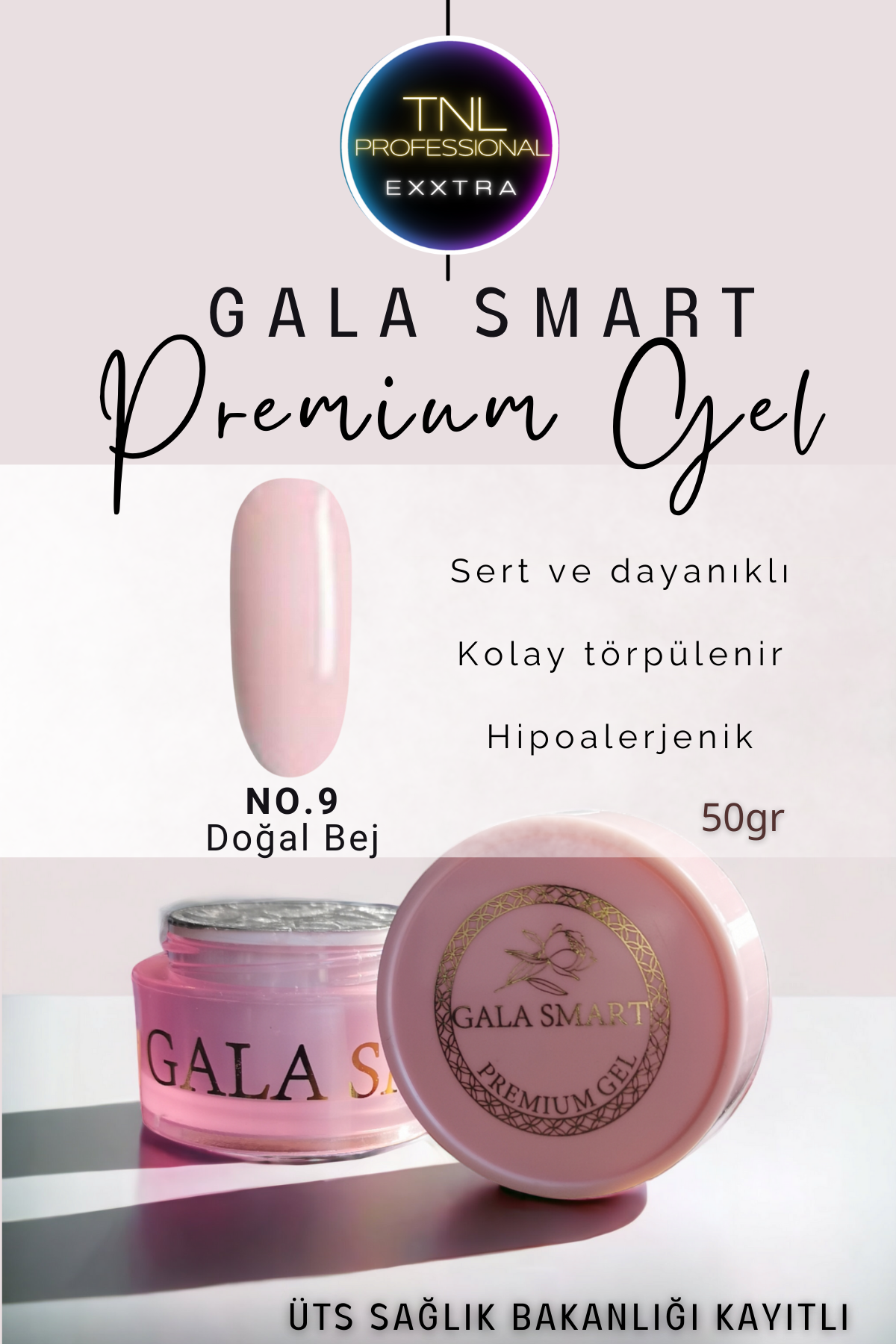 Gala Smart Protez Tırnak Jeli No: 09 Doğal Bej Orta Akışkan Kıvam 50 Gr Jel Tırnak Güçlendirme